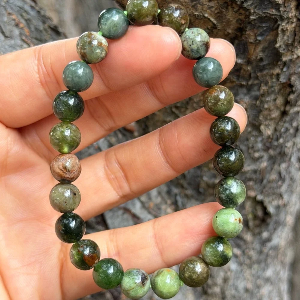8mm stretchable‎ australian green opal bracelet 0793